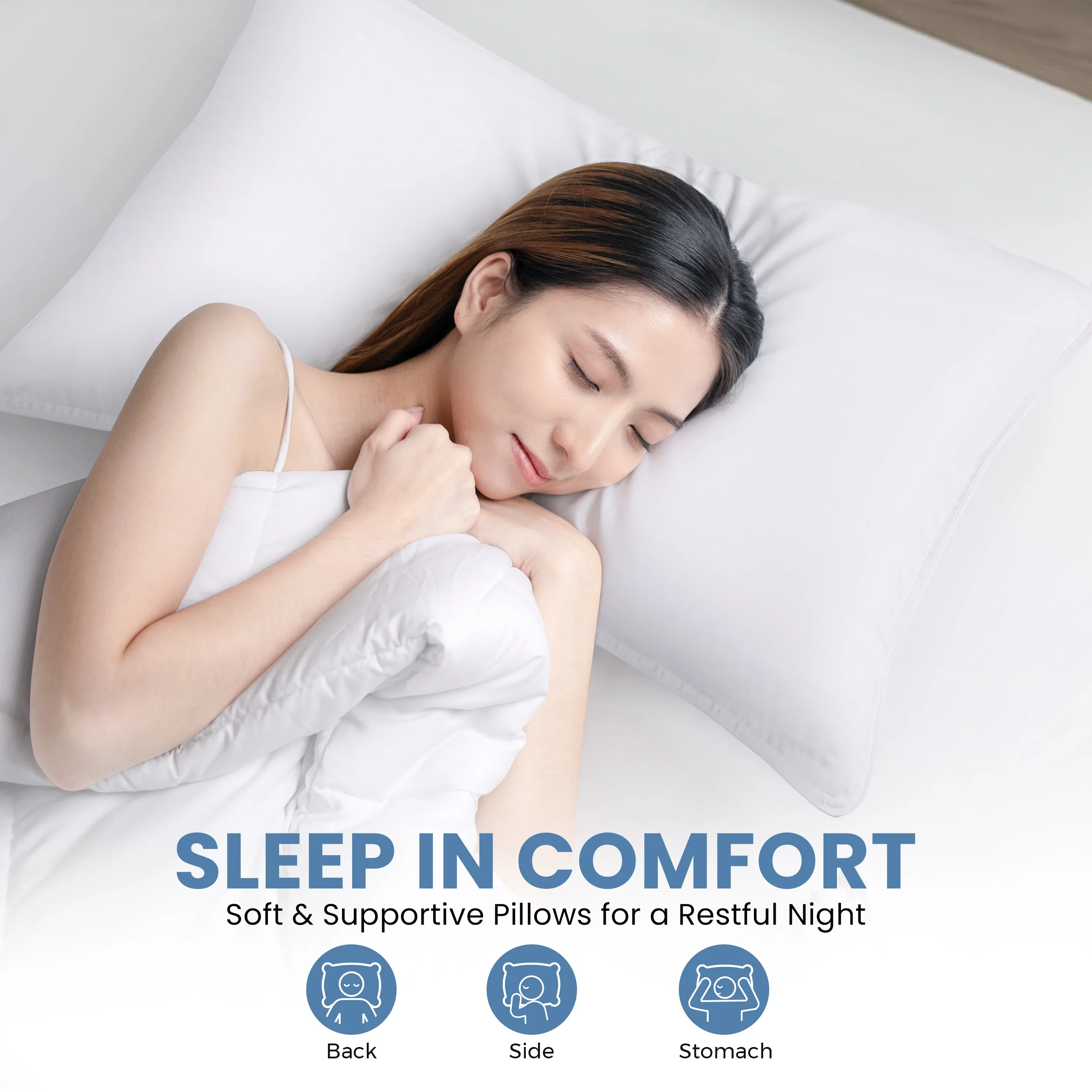 4-Pack Plush Bed Pillows - Standard/Queen Size with Soft Microfiber Fill - Image 5