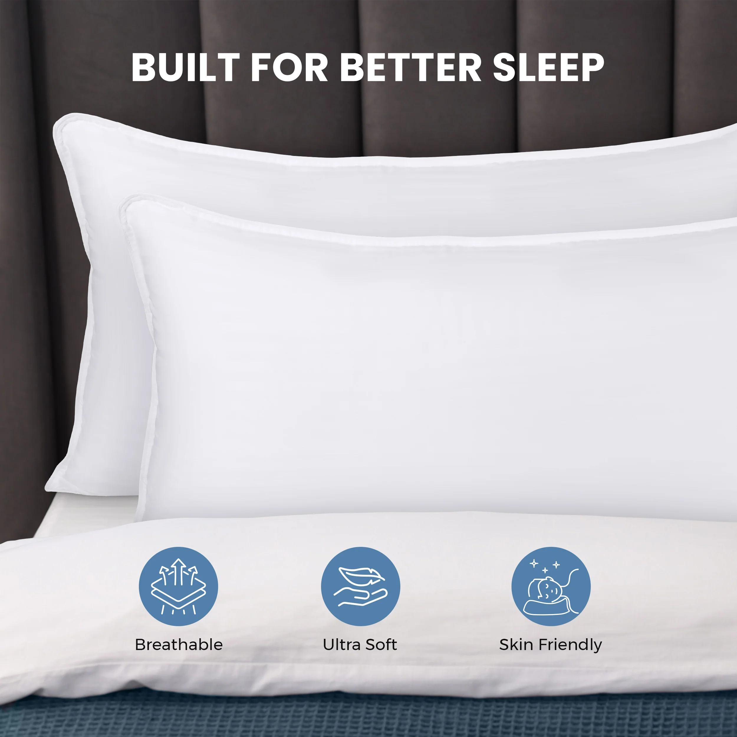 4-Pack Plush Bed Pillows - Standard/Queen Size with Soft Microfiber Fill - Image 6