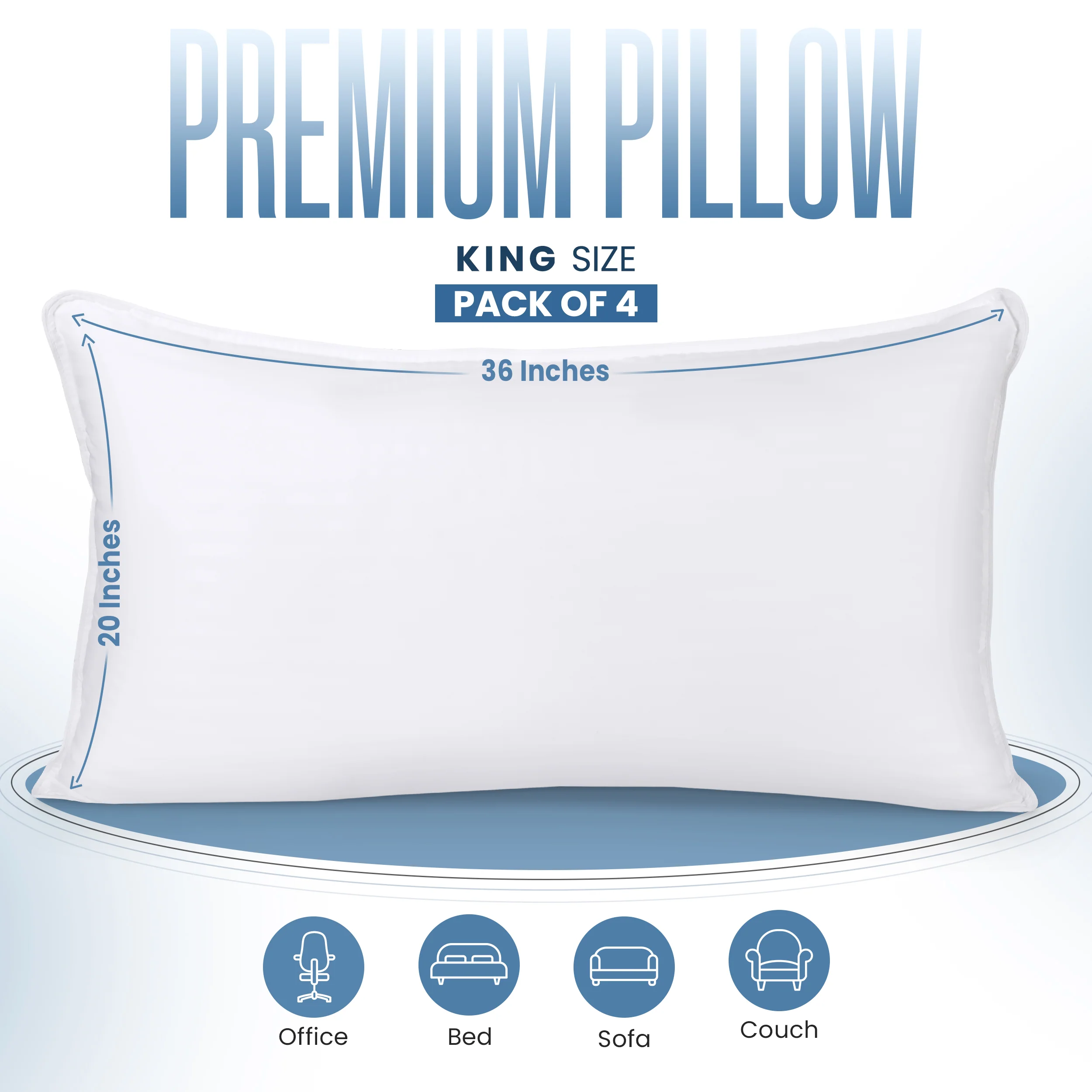 4-Pack Plush Bed Pillows - Standard/Queen Size with Soft Microfiber Fill - Image 8