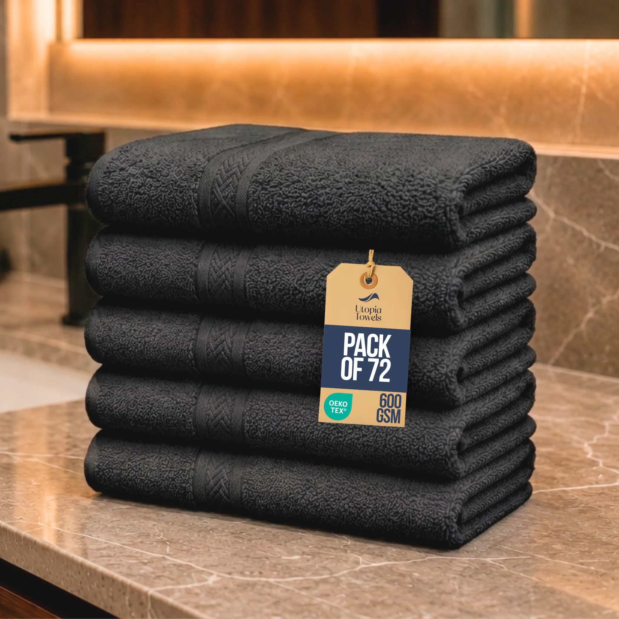 72-Pack 600 GSM Extra Large Cotton Hand Towels - Image 14