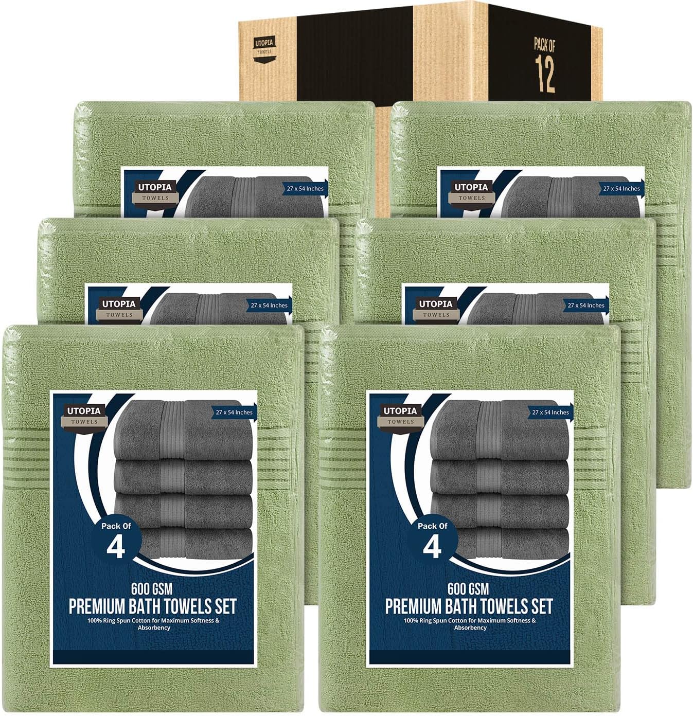 12-Pack 600 GSM Luxury Bath Towel - Image 4