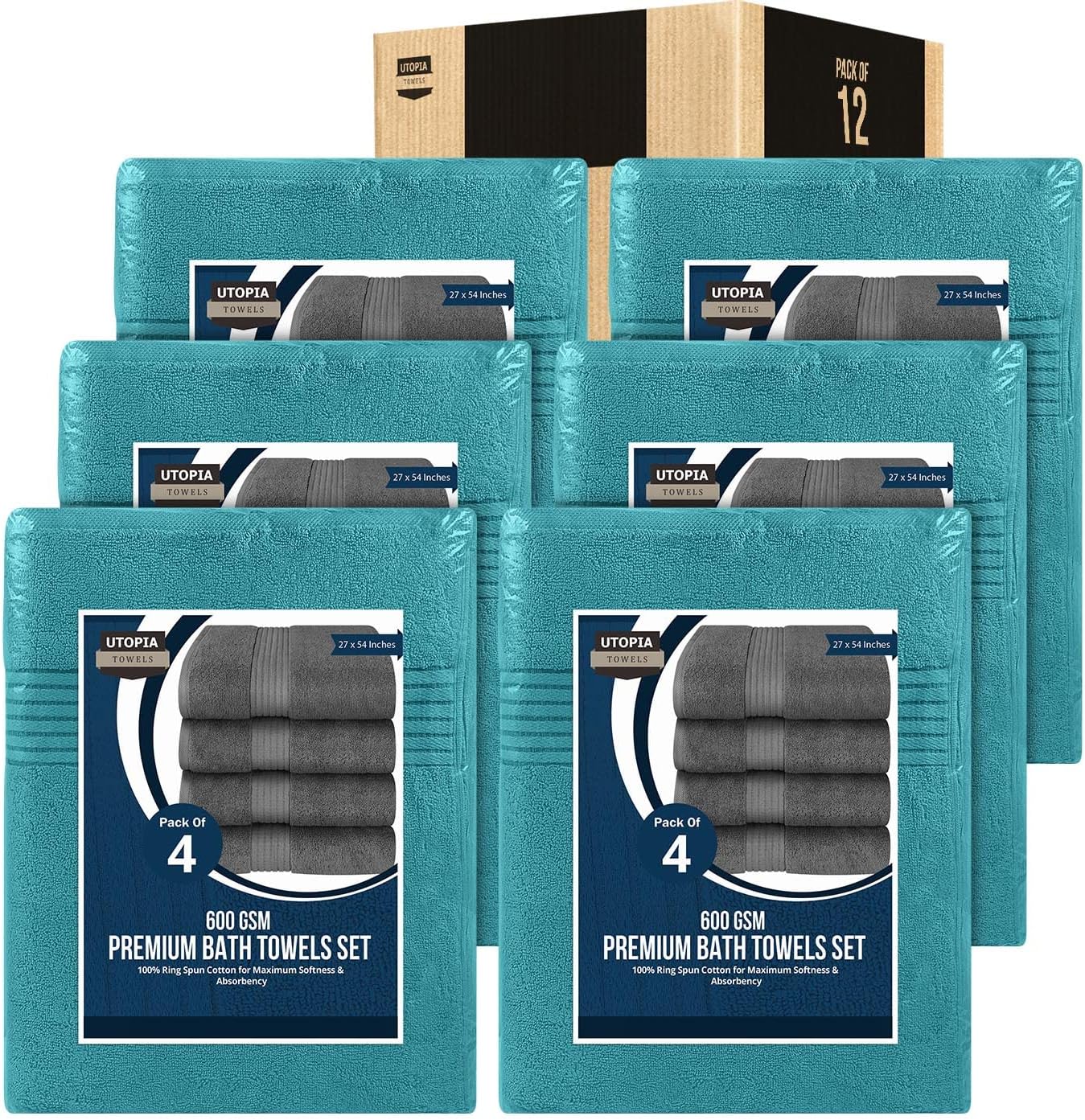 12-Pack 600 GSM Luxury Bath Towel - Image 5