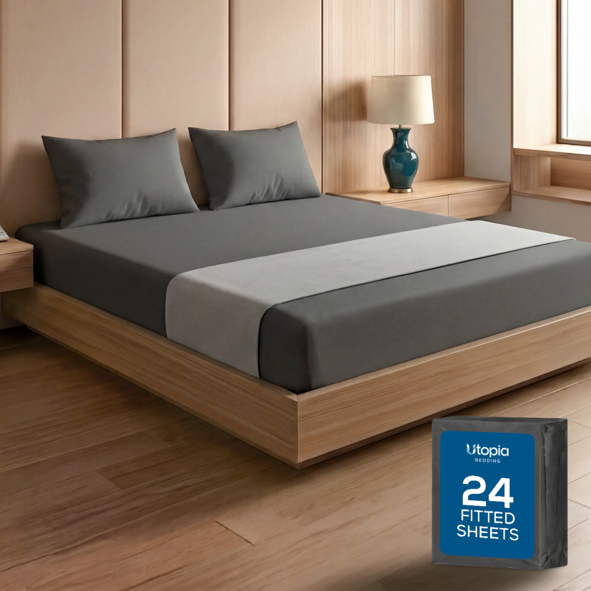 24-Pack Brushed Microfiber Fitted Sheets - Up to 15 Inches Deep - Image 6