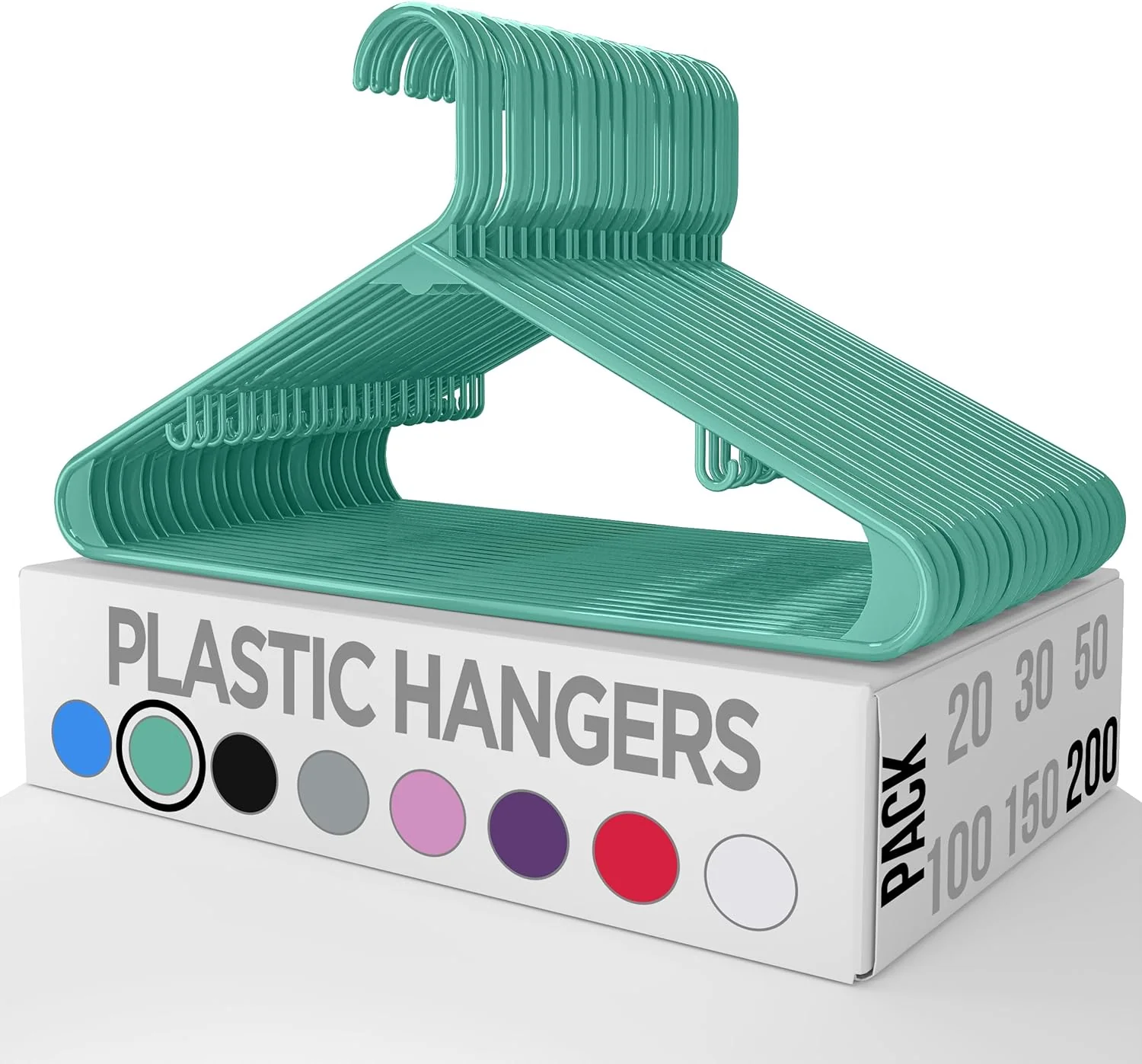 200-Pack Heavy Duty Plastic Hangers with Hooks - Image 3