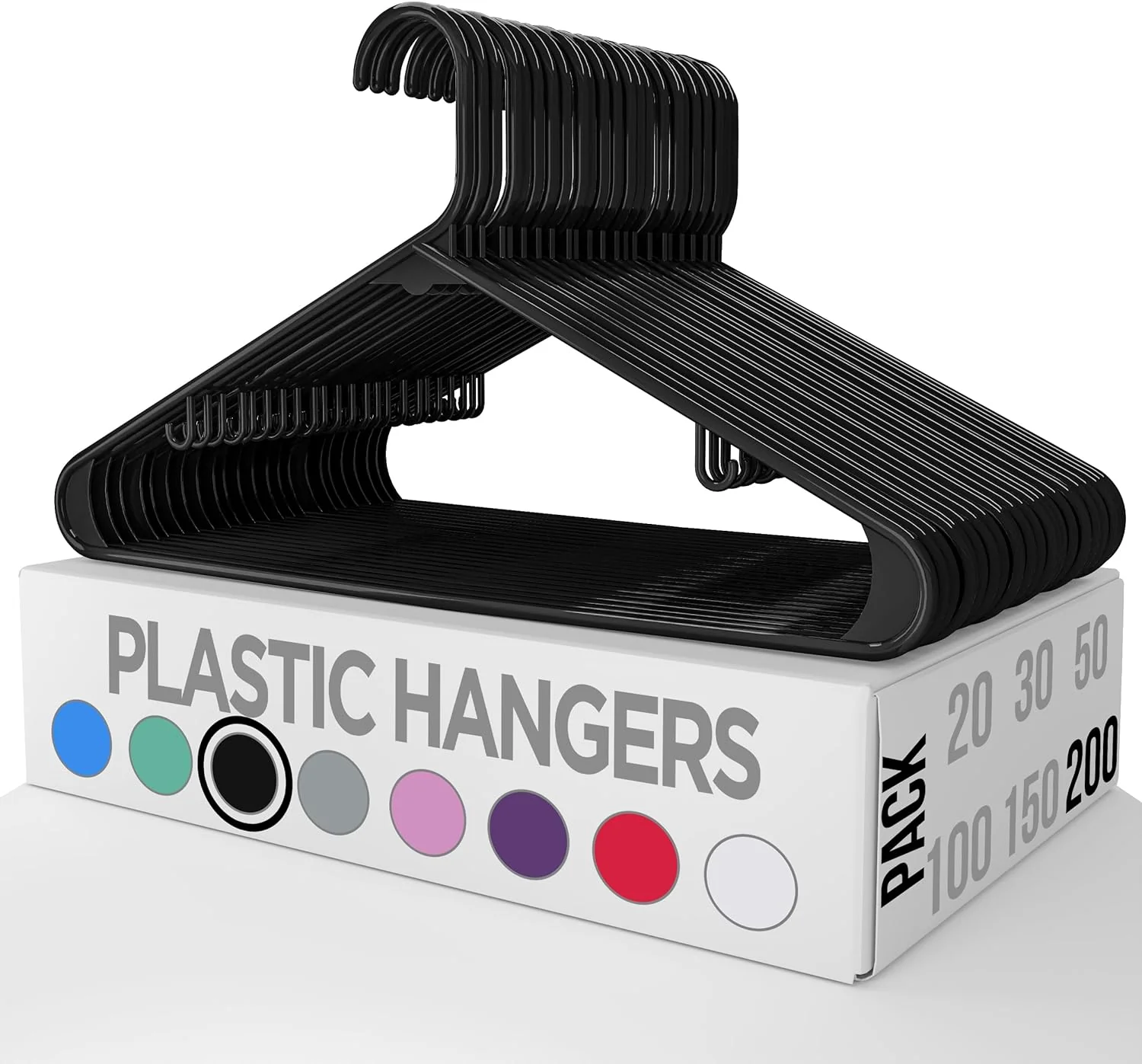 200-Pack Heavy Duty Plastic Hangers with Hooks - Image 4