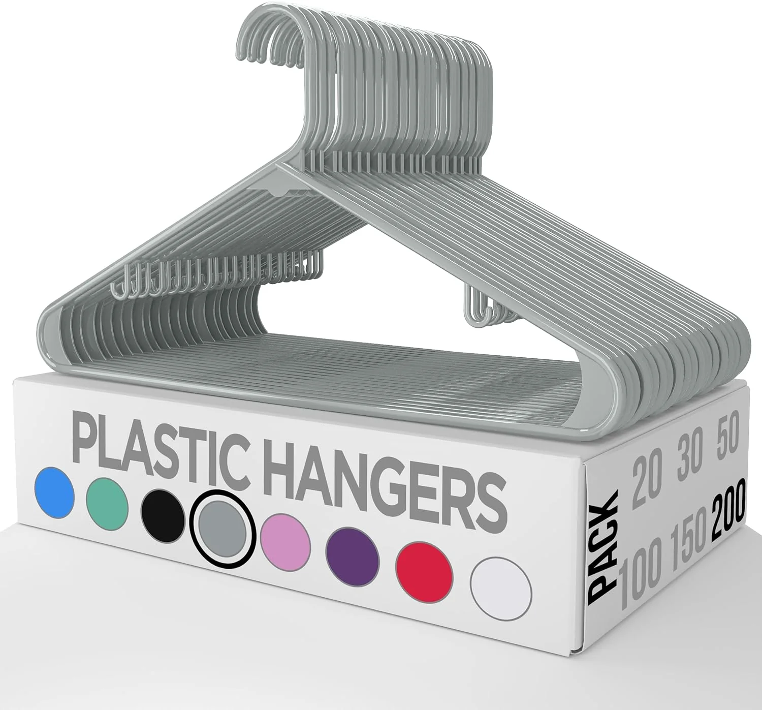 200-Pack Heavy Duty Plastic Hangers with Hooks - Image 6