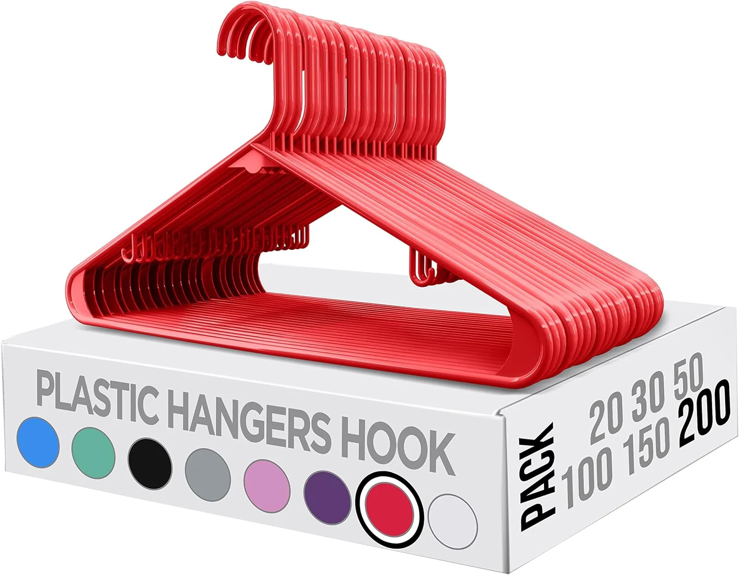 200-Pack Heavy Duty Plastic Hangers with Hooks - Image 7