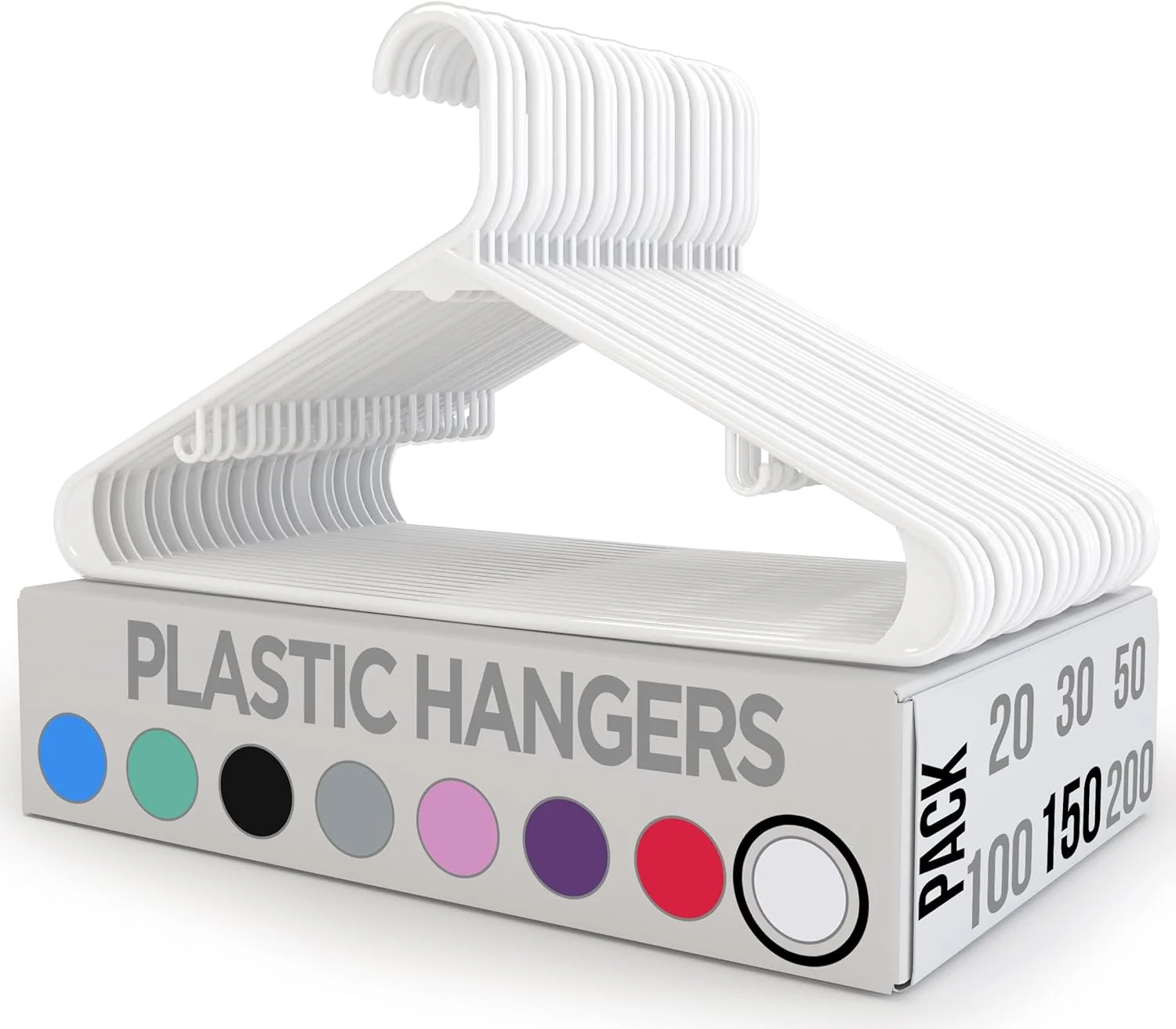 200-Pack Heavy Duty Plastic Hangers with Hooks - Image 8