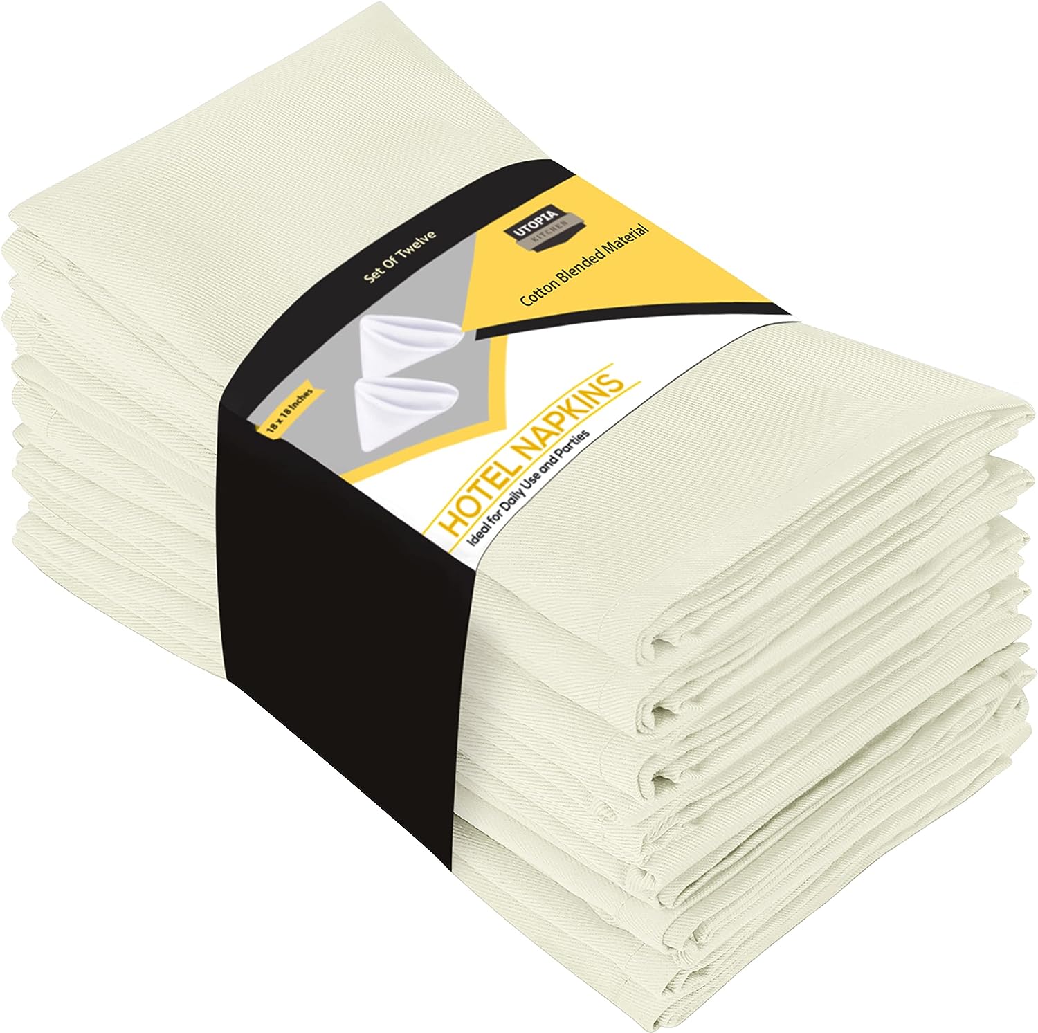 288-Pack Cotton Blend Dinner Reusable Napkins - Image 5
