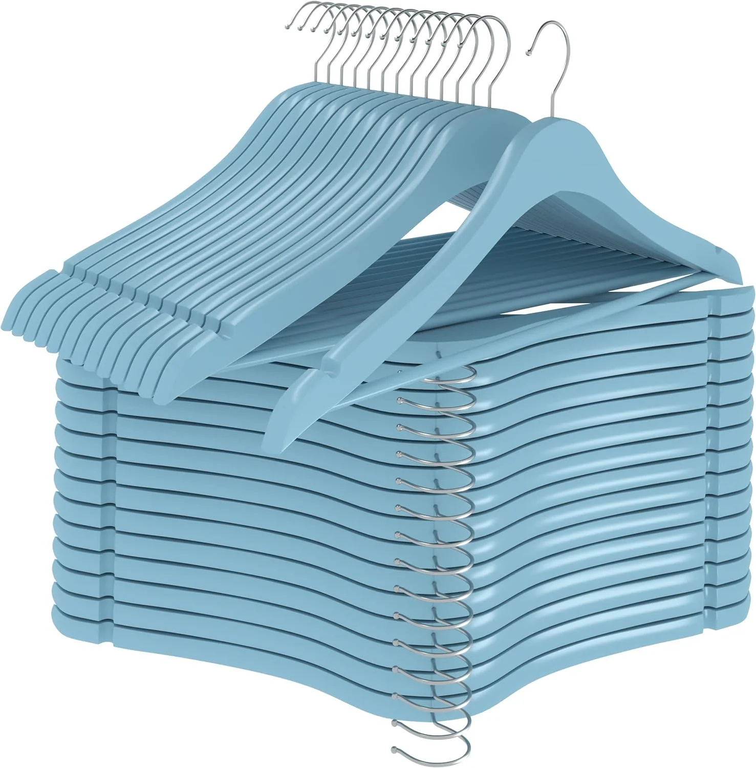 80-Pack Premium Wooden Hangers with 360 Rotatable Hooks - Image 7