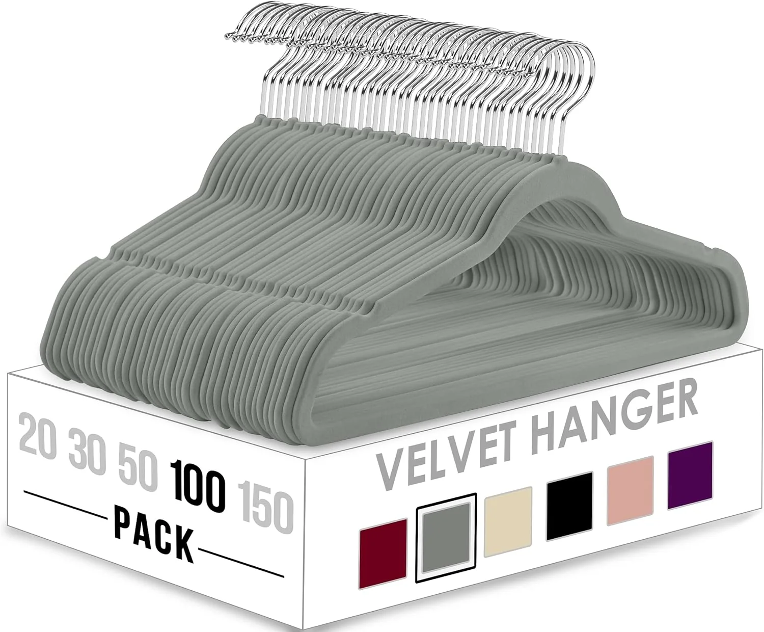 100-Pack Velvet Hangers - Non-Slip Clothes Hangers - Image 5