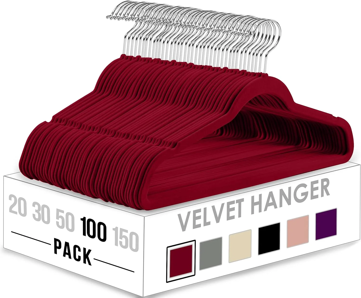 100-Pack Velvet Hangers - Non-Slip Clothes Hangers - Image 8