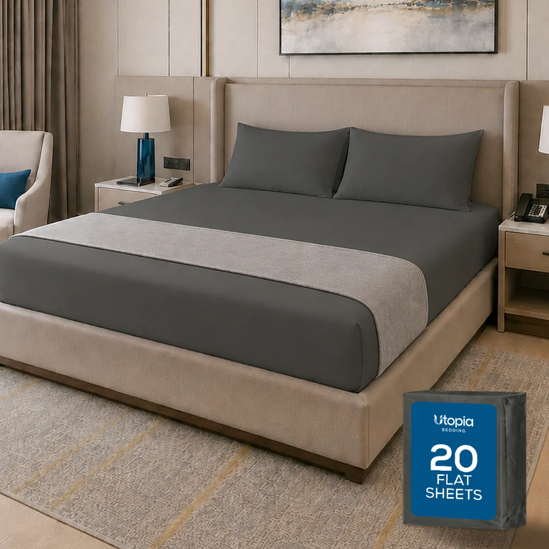 20-Pack Soft Brushed Microfiber Flat Sheets - Image 3