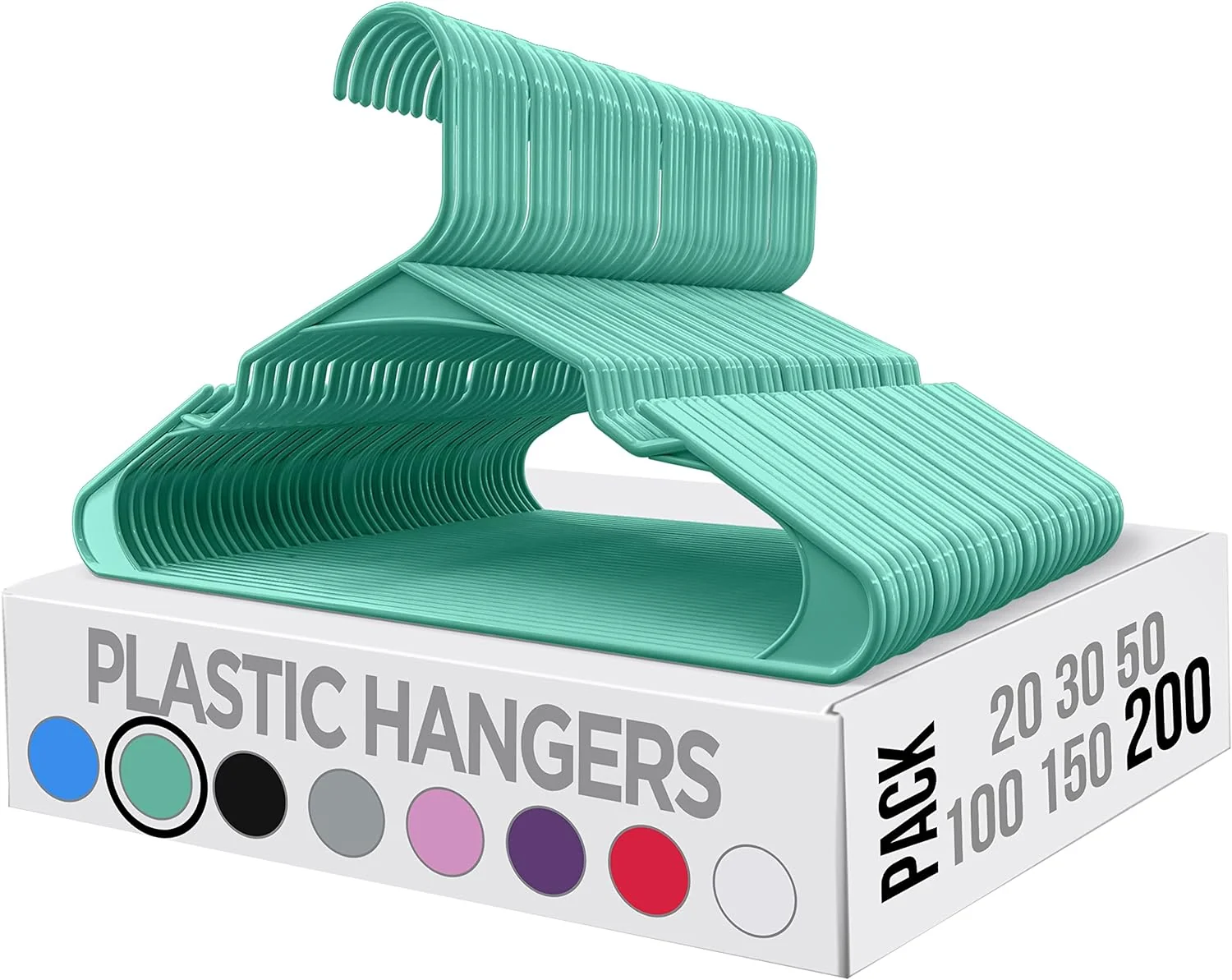 200-Pack Plastic Clothes Hangers with Shoulder Grooves - Image 3