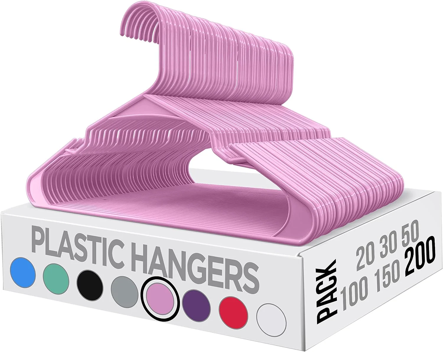 200-Pack Plastic Clothes Hangers with Shoulder Grooves - Image 7