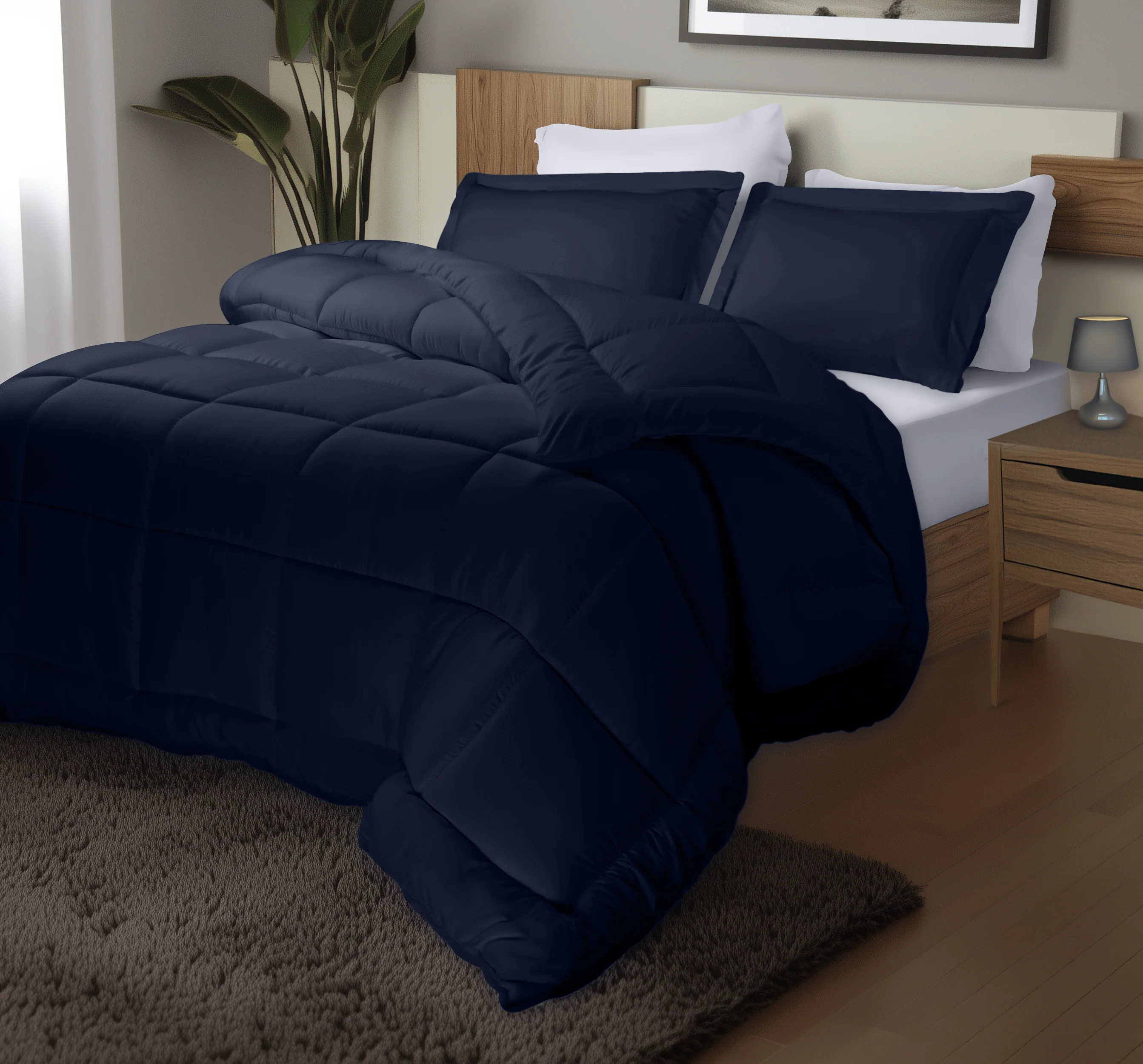4-Pack Comforter Set - Soft & Cozy Down Alternative Comforter with Pillow Shams - Image 4