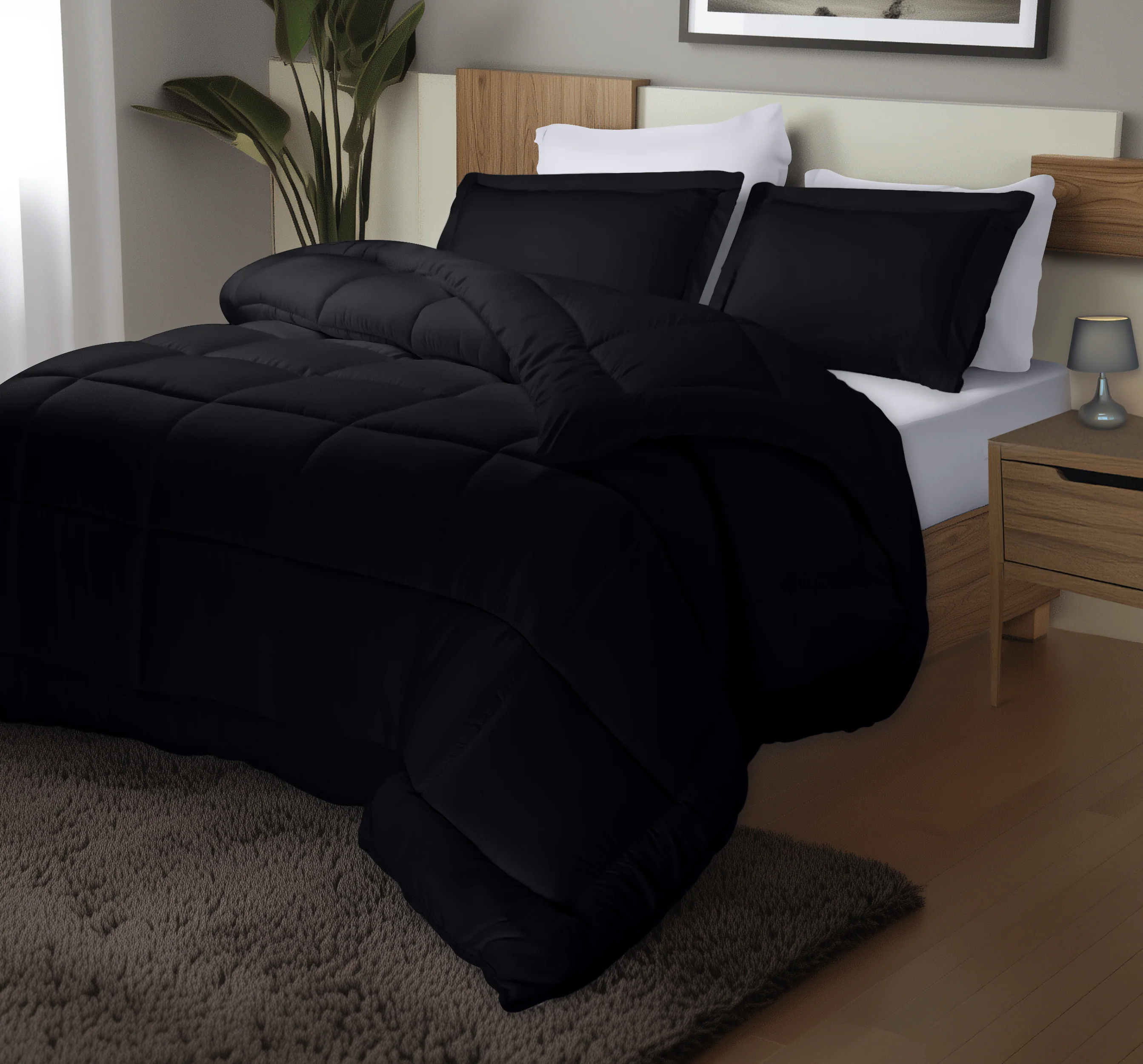 4-Pack Comforter Set - Soft & Cozy Down Alternative Comforter with Pillow Shams - Image 6